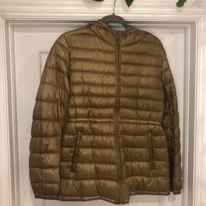 Gold Uniqlo Puffer Down Jacket